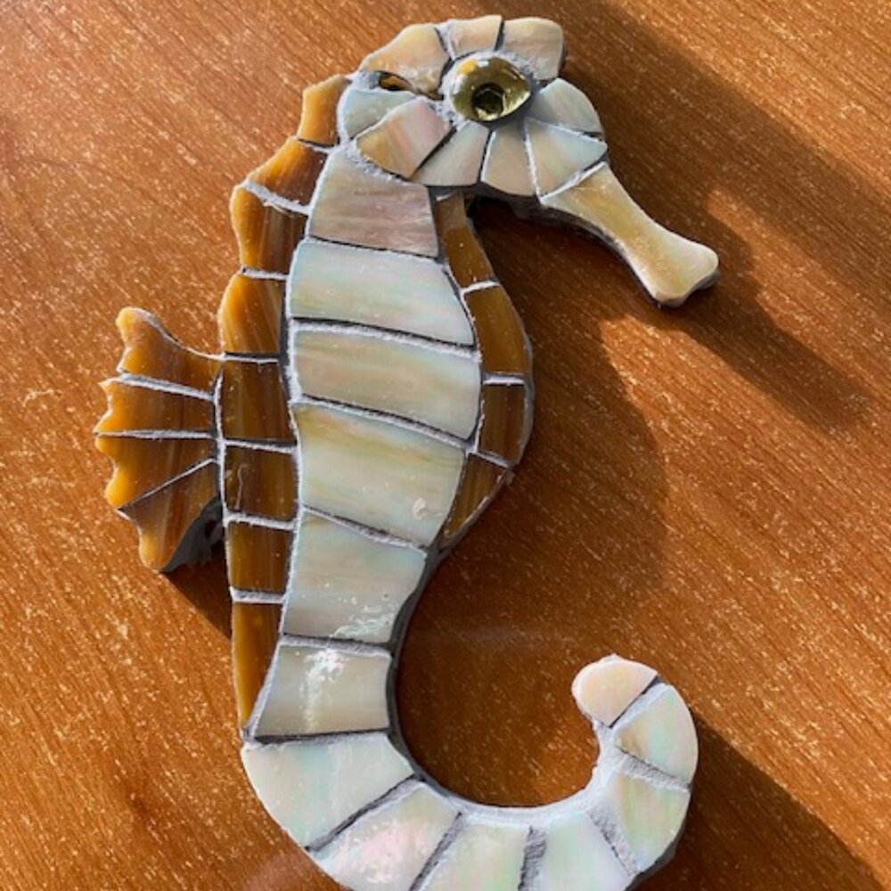 seahorse-stained glass mosaic